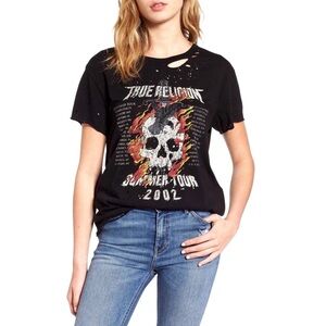 NWOT: TRUE RELIGION SKULL CREW 2002 SUMMER TOUR DESTROYED TEE -